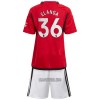 Camisola + Calções Manchester United Elanga 36 Criança Equipamento 1ª 23/24